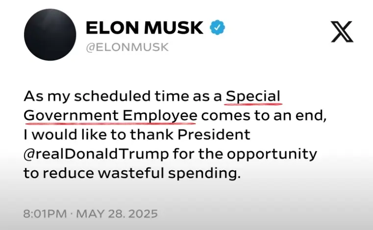 Elon-Musk-Tweets-about-his-exit-as-a-Special-Gov-employee