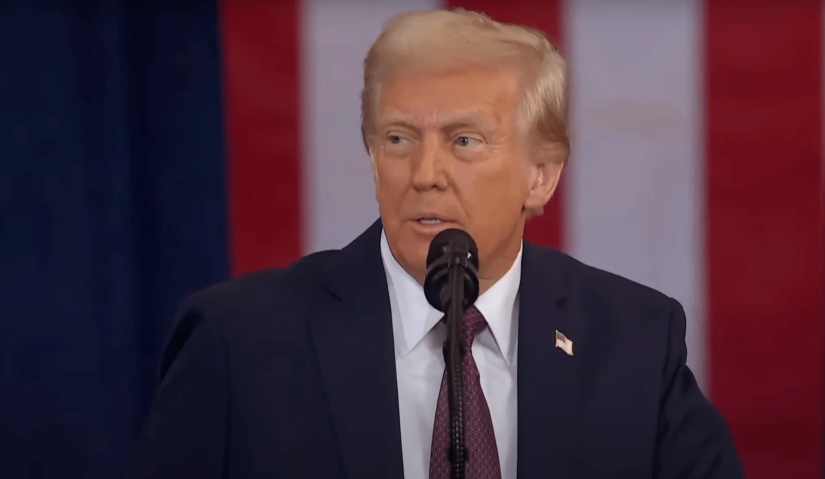 US President Donald Trump speaking to media